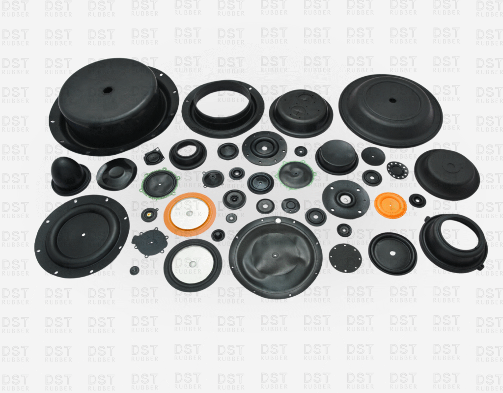 Wide range of custom-molded rubber diaphragms in all sizes – manufactured by DST Rubber India