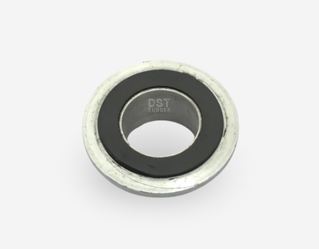 Rubber-metal bonded component for vibration damping and sealing applications – manufactured by DST Rubber India for automotive and industrial use